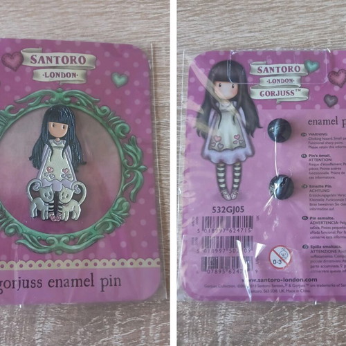 Santoro Gorjuss 3 Mini Figures and 1 Enamel Pin