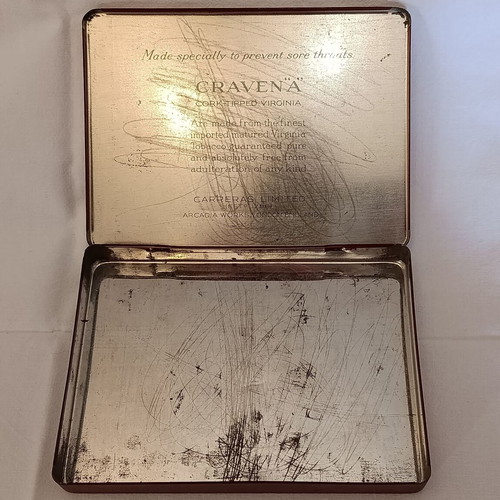 Virginia Craven A cigarette box used, London 1950