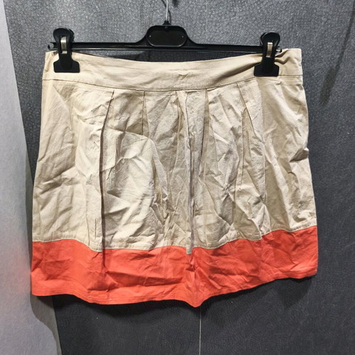 In Extenso Two-Tone Cotton Skirt new, size 40-42, beige and orange