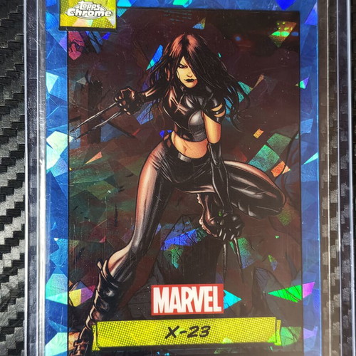 2024 Topps Chrome Marvel X-23 Blue Sapphire Refractor trading card