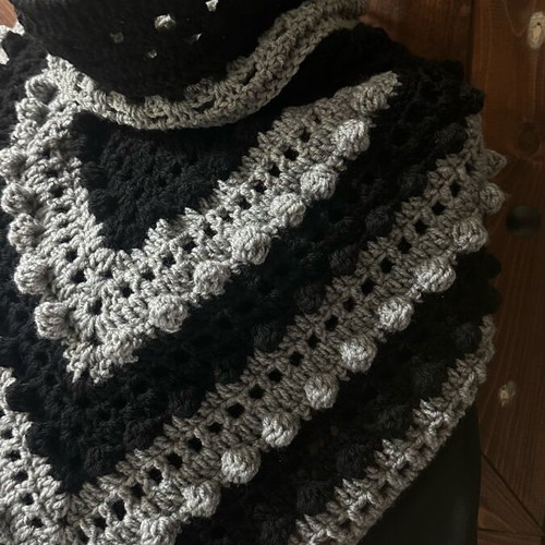Handmade knitted poncho with hood made to order
