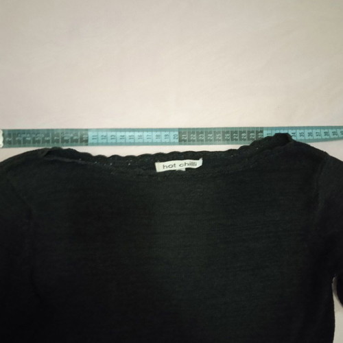 Hot chilli thin summer knitted blouse black medium used