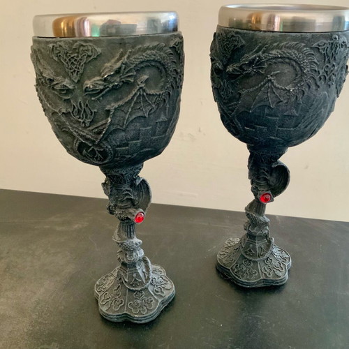 Nemesis Now Protector Goblet gothic chalice like new with embossed dragon