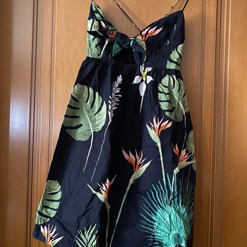 Tropical dress Zara used, black, size XS