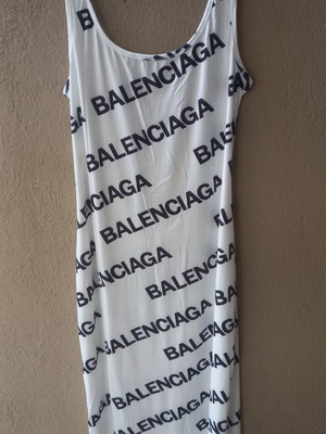 Balenciaga dress white with logo new, sizes M to XL
