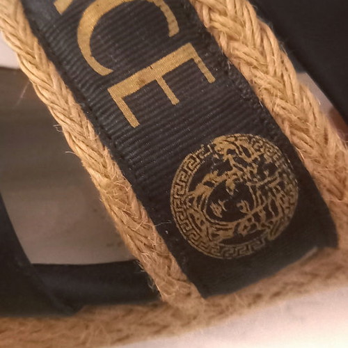 Versace flats used, black, size 40