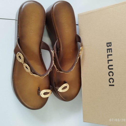 Bellucci sandals brown with golden details size 40 new