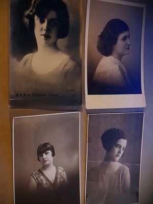 Vintage female portrait photos lot of 4 used, 1920-1930