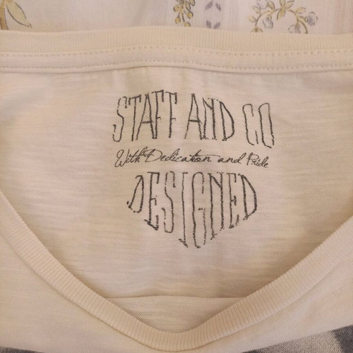 T-shirt αντρικό Staff μεταχειρισμένο, άσπρο, μέγεθος S
