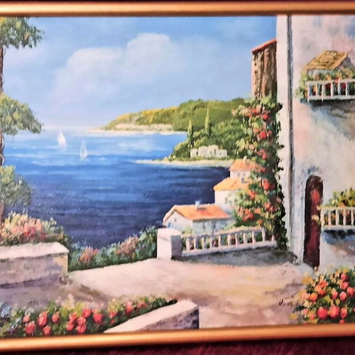 Signed painting (Ormos) on canvas like new with frame