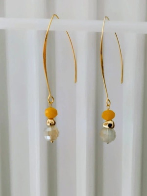 Mango dangle earrings yellow minimal elegant
