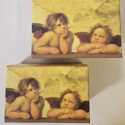 Decorative angel boxes set of 2, like new