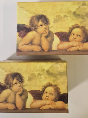 Decorative angel boxes set of 2, like new