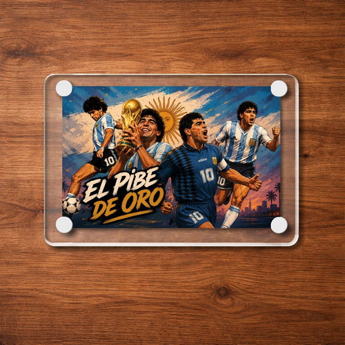 Maradona Legacy World Cup Acrylic Fridge Magnet new