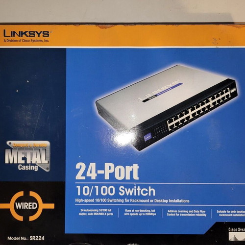 Linksys SR224 24-port 10/100 Mbps switch used