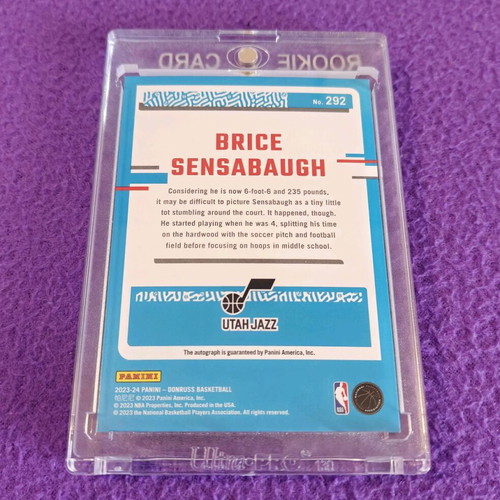 Brice Sensabaugh Rated Rookie Purple Holo Autograph Basketball Card 23-24 Donruss Panini new