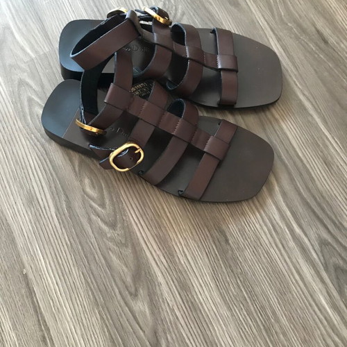 Massimo Dutti brown leather sandals size 37, brand new