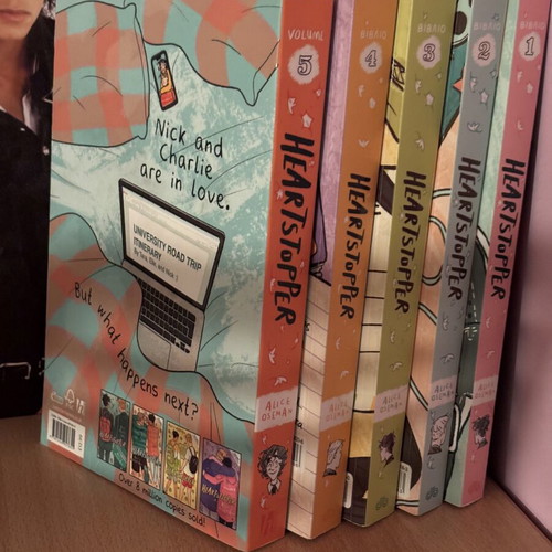 Heartstopper books volumes 1-5 by Alice Oseman