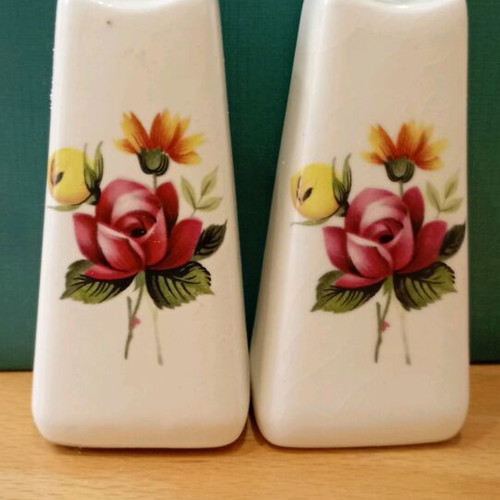 Vintage salt and pepper set used, porcelain