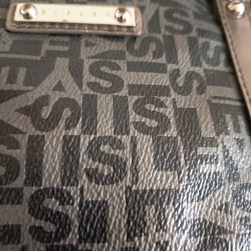 Sisley handbag with strap, black and silver, like new