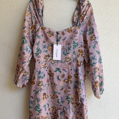 Forever Young dress new, pink floral with heart detail and back zipper, size S