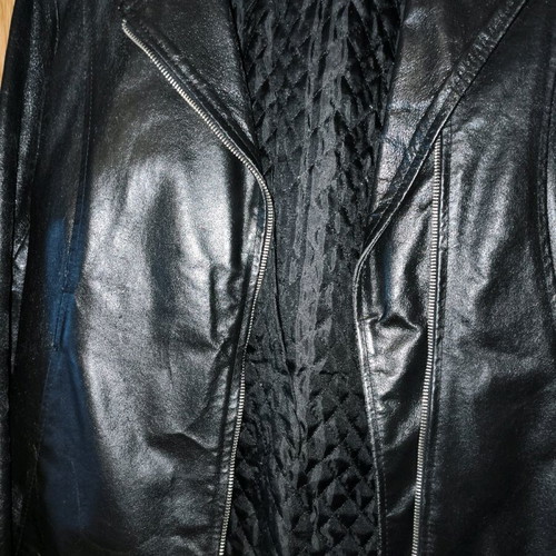 Leather women's jacket used, small, black