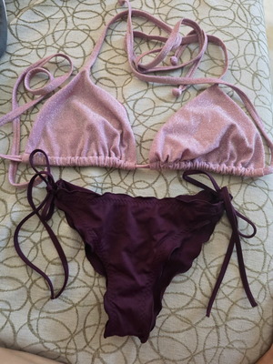 Bikini mix&match set like new, H&M lilac top XL, purple bottom S-M