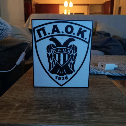 Light box PAOK new with emblem 14.5x12.5 cm