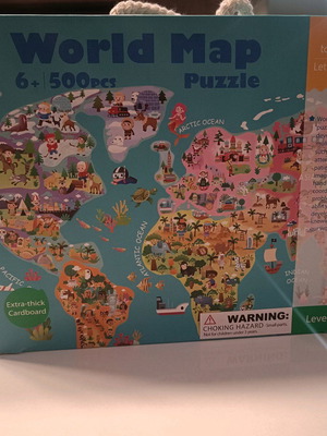 Tookyland world map puzzle 500 pieces used