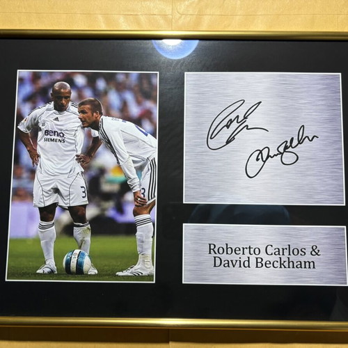 Roberto Carlos & David Beckham Real Madrid Tribute Poster new
