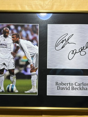 Roberto Carlos & David Beckham Real Madrid Tribute Poster new