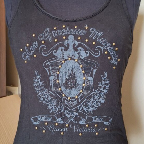 Darkcore Victorian Style Black Top size S like new with open back
