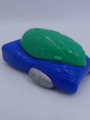 Burger King Kids Club transporter toy 1990s used, blue capsule car with green lid