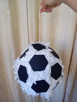 Piñata in the shape of a soccer ball like new