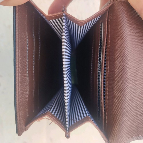 Women's wallet bag new brown with detachable chain