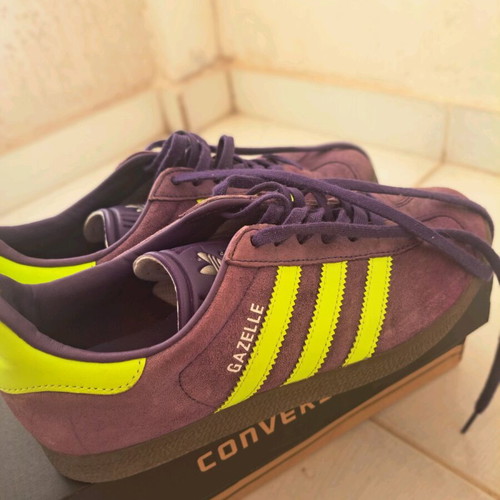 Adidas Gazelle sneakers size 38.5 used, green and purple