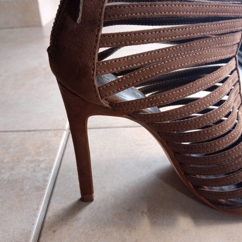Zara open toe booties used, brown, size 36
