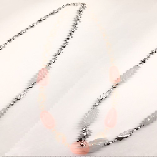 Soft Aura Necklace ασημένιο 925 κολιέ με ροζ χαλαζίες καινούργιο