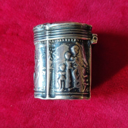 Silver Dutch engagement box used, rare, circa 1840