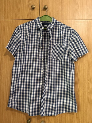 Clockhouse C&A men's checked short-sleeve shirt, size L