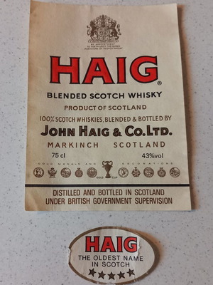 Haig Blended Scotch Whisky label used