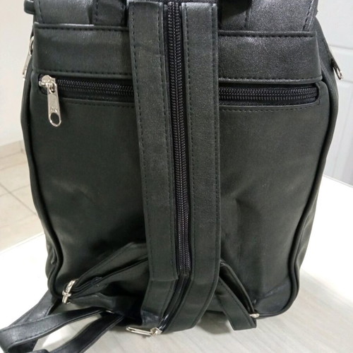 Women's leather backpack new, black color