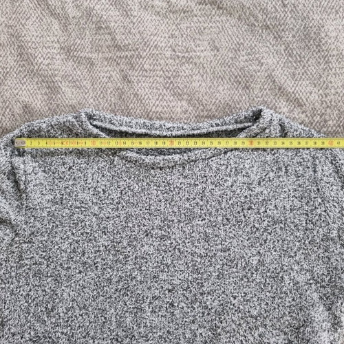 Grey Shein long-sleeve sweater with split hem, new, size S