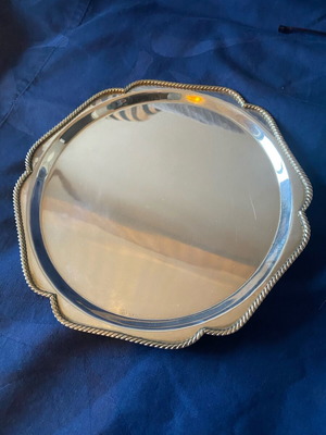 Сребърен поднос 925 202 грама като нов
