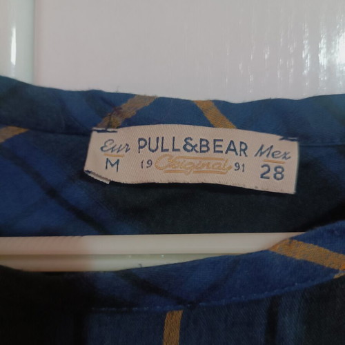 Pull and Bear sleeveless blouse medium used, blue check pattern