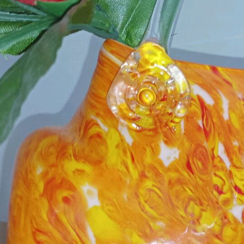 Glass decorative vase in bag shape like new, Art Glass Murano style