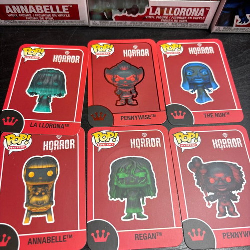 Funko Pop! Horror Mystery Series vinyl figures with collector cards