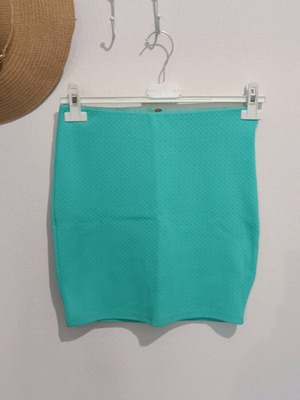 Bershka mini skirt turquoise like new, size M
