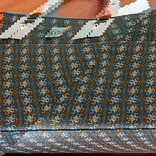 Guess Jesco τσάντα χειρός καινούργια, καφέ