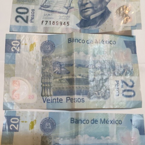Mexico 20 Pesos banknotes like new, years 2002-2007, 6 pieces total
